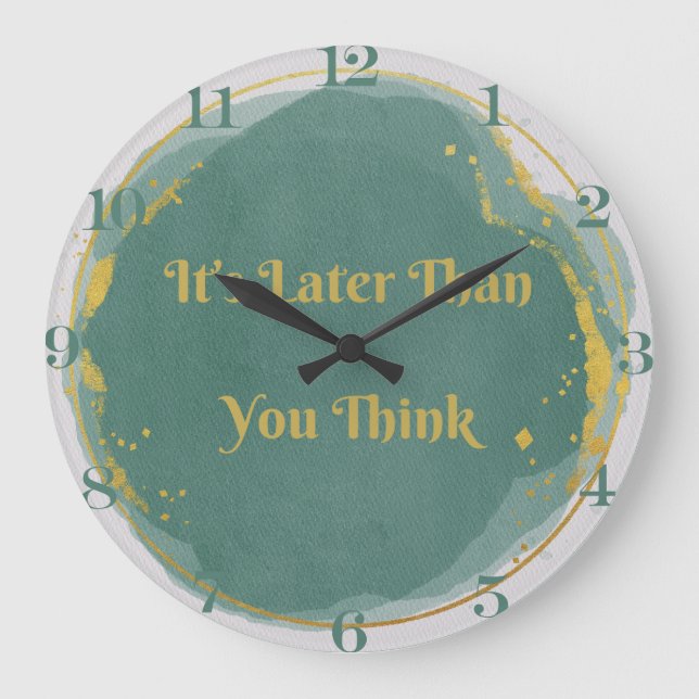 It's Later Than You Think 10.75" Large Clock (Front)