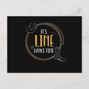 Its Line Dance Time Line Dancing Postcard