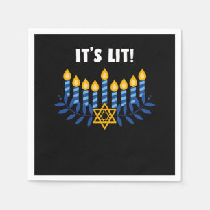 Its Lit Hanukkah Jewish Festival Gift Napkin