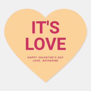 It's love cute Valentine's Day custom conversation Heart Sticker