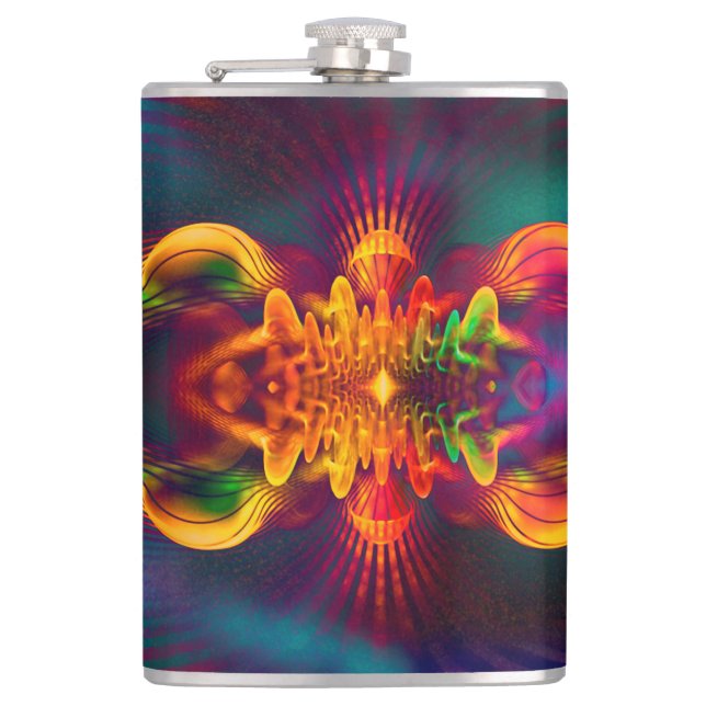 IT'S MAGIC Apopphysis Fractal II + your idea Hip Flask (Front)