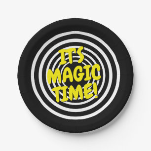 It's magic time funny hypnotic Birthday party Paper Plate