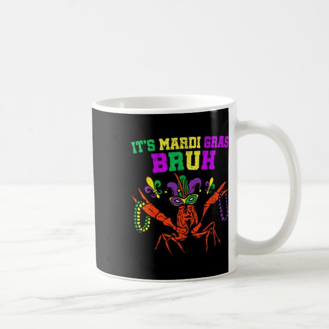 It's Mardi Gras Bruh Funny Crawfish Carnival Kid M Coffee Mug (Right)