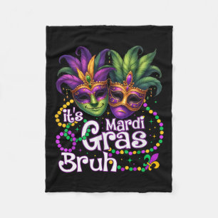 It's Mardi Gras Bruh Mardi Gras Party Mask Women K Fleece Blanket