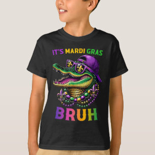 It's Mardi Gras Bruh Marigator Alligator Mardi Gra T-Shirt