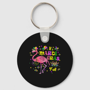 Its Mardi Gras Y'all Flamingo Costume Girls Women Keychain