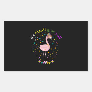 Its Mardi Gras Yall Funny Mask Flamingo Lover Sticker
