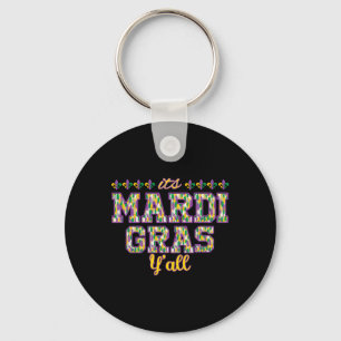Its Mardi Gras Yall Mardi Gras Party Mask Costume  Keychain