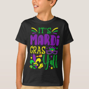 Its Mardi Gras Yall Mardi Gras Party Mask Costume T-Shirt