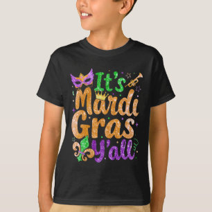 Its Mardi Gras Yall Mardi Gras Party Mask Costume  T-Shirt