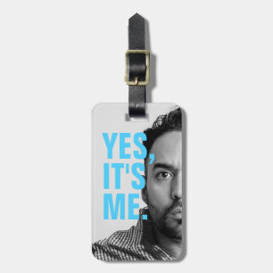 It's Me! Funny Black and White Face Photo Luggage Tag
