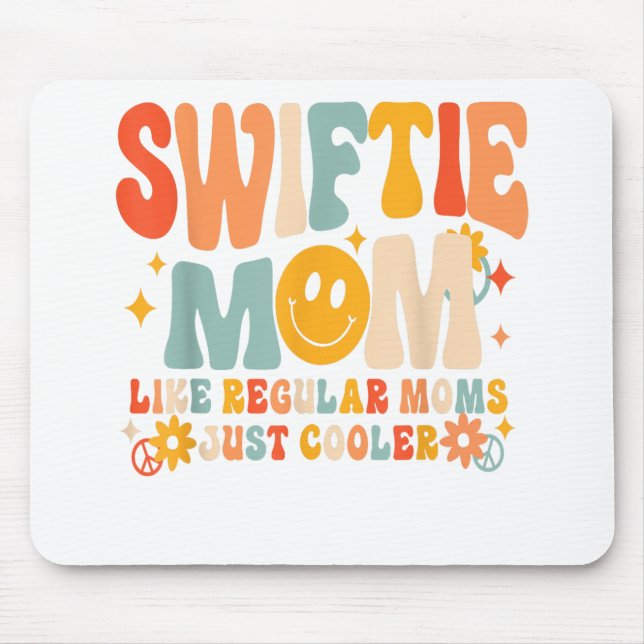It's Me Hi I'm The Cool Mom It's Me Retro Groovy M Mouse Pad (Front)