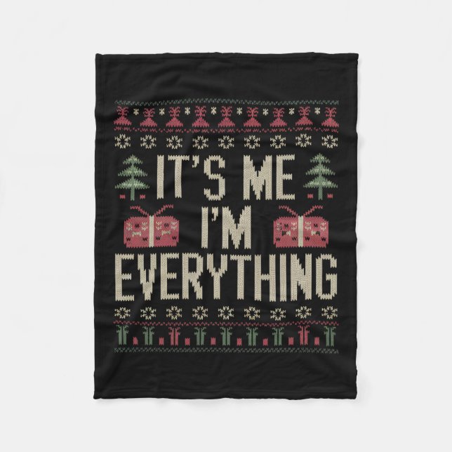 It's Me I'm Everything Christmas Pajama Couple Mat Fleece Blanket (Front)