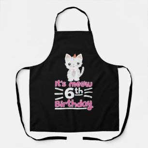 It's meow 6th Birthday! Cute Gift Kitten Kitty Cat Apron