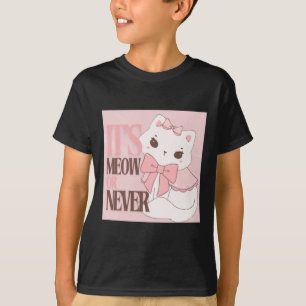 Its Meow Or Never - Pastel Pink T-Shirt