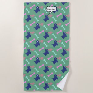 It's mine Scottish Terrier Bones Beach Towel