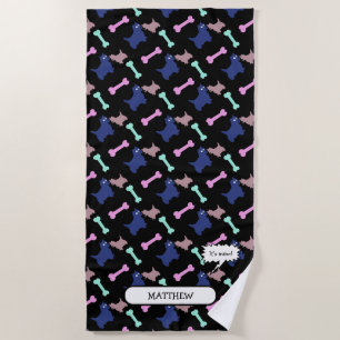 It's mine Scottish Terrier personalized Beach T Towel