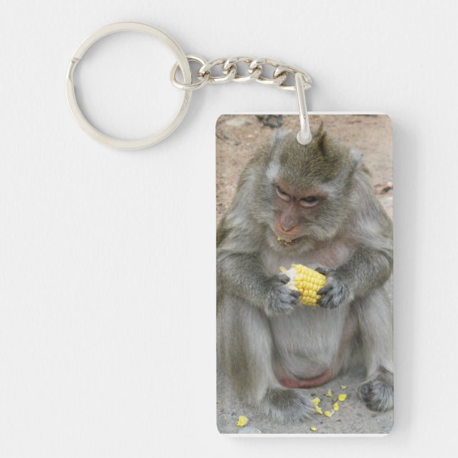 It's Mine!! ... Wild Thai Macaque Monkey Keychain (Front)