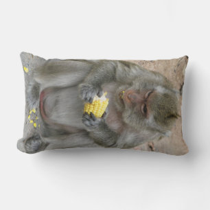 It's Mine!! ... Wild Thai Macaque Monkey Lumbar Pillow