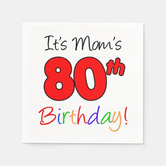It's Mom's 80th Birthday Napkins (Front)