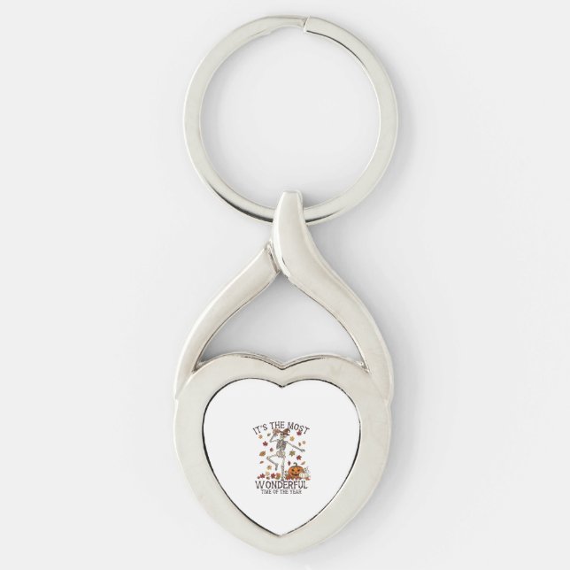 Its Most Wonderful Dancing Skeleton Halloween Witc Keychain (Front)