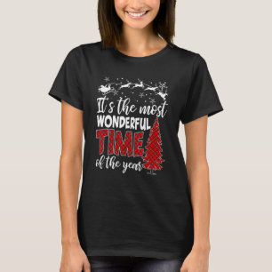 It's Most Wonderful   Time Christmas Buffalo Red P T-Shirt
