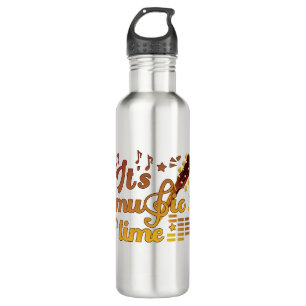 It's Music Time, Gold Guitar Musical  710 Ml Water Bottle