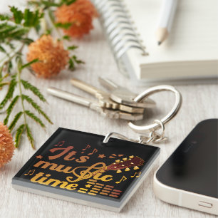 It's Music Time, Gold Guitar Musical Keychain