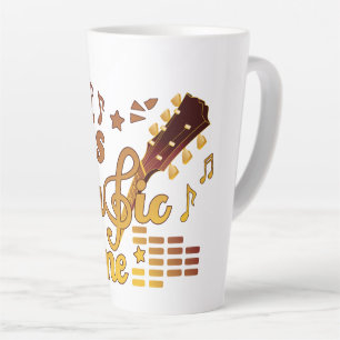 It's Music Time, Gold Guitar Musical Latte Mug