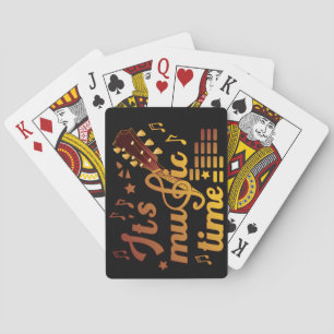It's Music Time, Gold Guitar Musical  Playing Cards