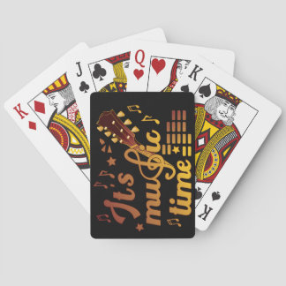 It's Music Time, Gold Guitar Musical  Playing Cards