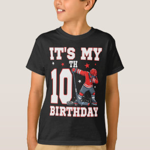 It's My 10th Birthday Boy Ice Hockey Dabbing 10 Ye T-Shirt