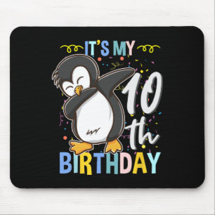 Its My 10th Birthday Dabbing Penguin Mouse Pad