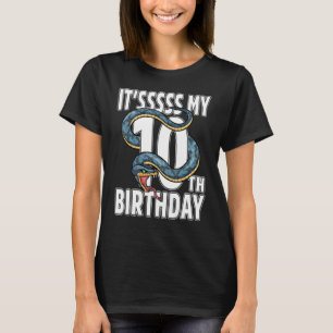 It's My 10th Birthday Snake 10 Years Old Birthday T-Shirt