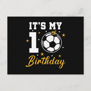 It's My 10th Birthday Soccer Ten Year Old  Holiday Postcard