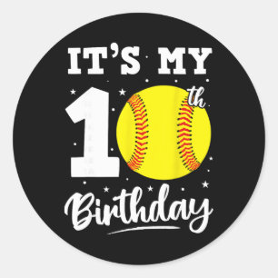 It's My 10th Birthday Softll Ten Year Old Birthday Classic Round Sticker