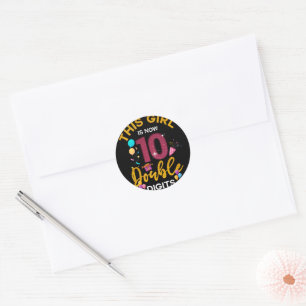 Its My 10th Birthday This Girl Is Now 10 Years Old Classic Round Sticker