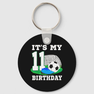 It's My 11 Year Old Birthday Soccer 11th Party Boy Keychain