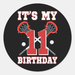 It's My 11th Birthday 11 Year Old Lacrosse Player Classic Round Sticker