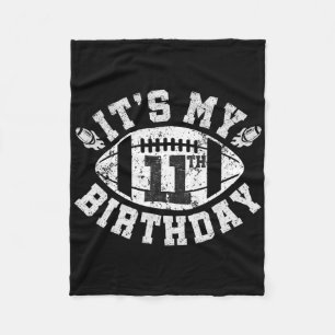 It's My 11th Birthday Boy 11 Year Old Football Pla Fleece Blanket