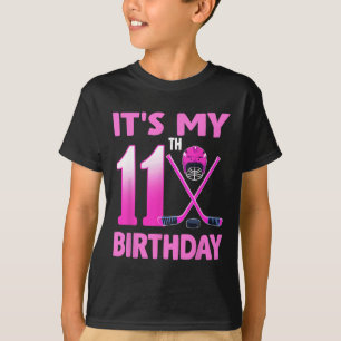 It's My 11th Birthday Girl Ice Hockey 11 Year Old T-Shirt