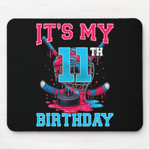 It's My 11th Birthday Hockey 11 Year Old Ice Cream Mouse Pad
