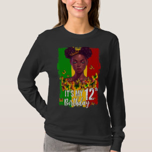 It's My 12th Birthday 12 Years Old Black Melanin W T-Shirt