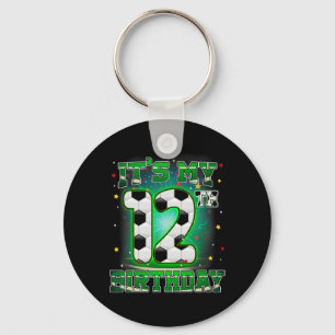 Its My 12th Birthday Boy Soccer 12 Years Old Party Keychain