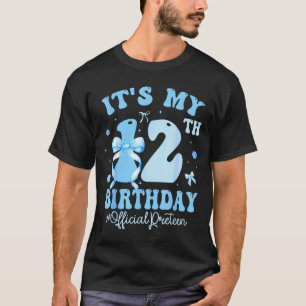 It's My 12th Birthday Girl Coquette Bow Blue 12 Ye T-Shirt