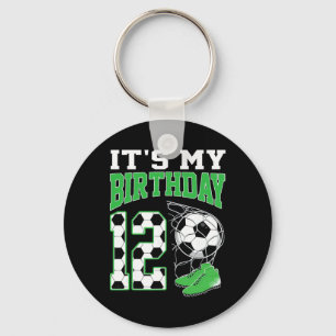 It's My 12th Birthday Soccer Party 12 Year Old Boy Keychain