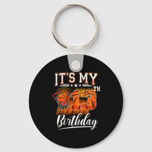 Its My 13th Birthday Basketball Theme 13 Years Old Keychain