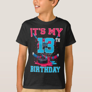 It's My 13th Birthday Hockey 13 Year Old Ice Cream T-Shirt