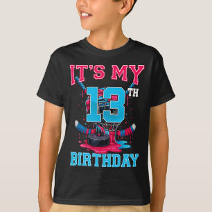 It's My 13th Birthday Hockey 13 Year Old Ice Cream T-Shirt