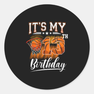 It's My 13th Birthday Sketll Theme 13 Years Old Bi Classic Round Sticker